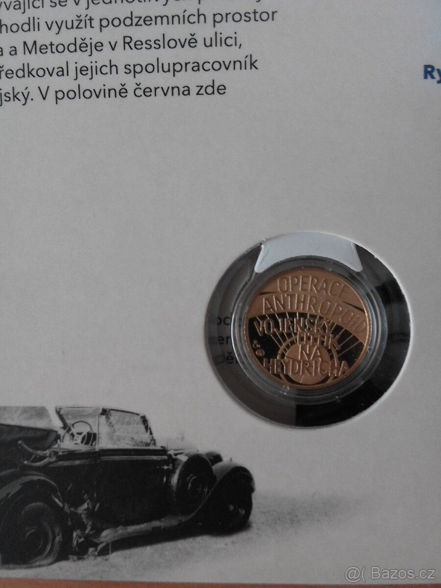 Zlatý dukát Jozef Gabčík a Jan Kubiš proof - 3