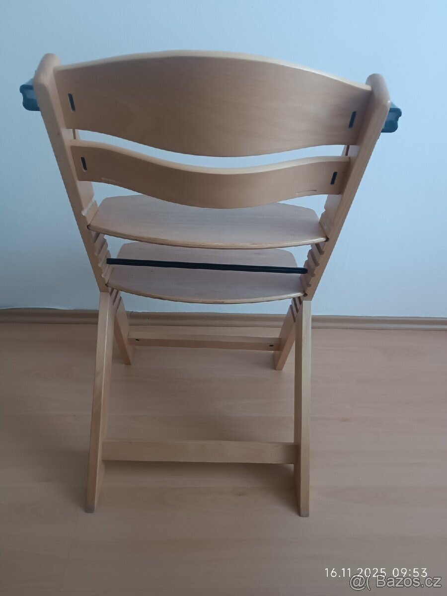 Dětská jídelní židlička Kinderkraft enock wooden buk - 3