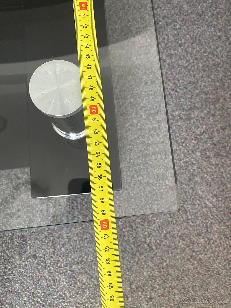 Konferenční stolek, skleněný ČERNÝ - 3