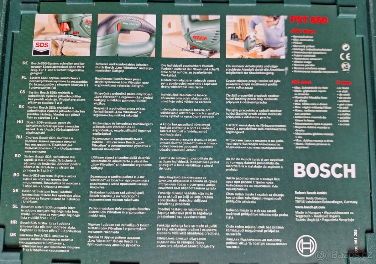 přímočará pila BOSCH PST 650 - 3