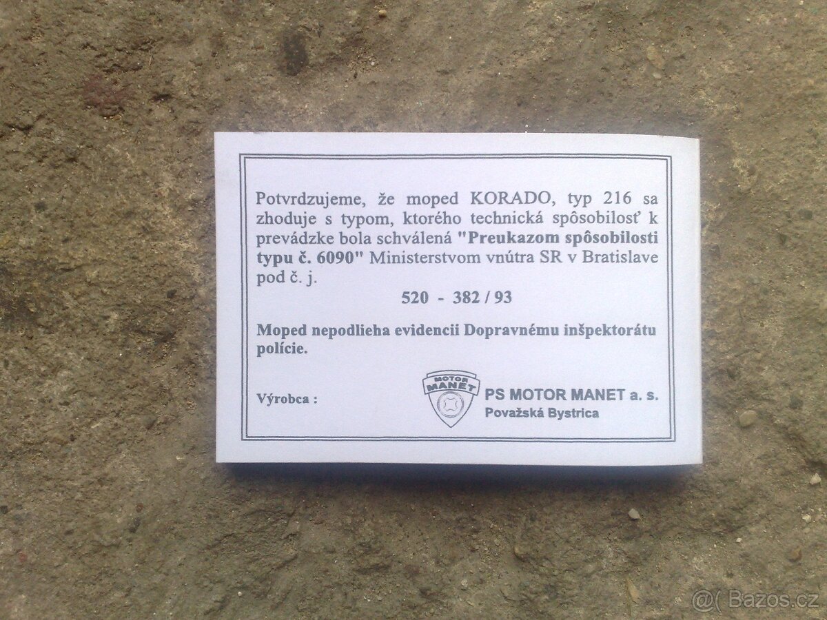 KARTIČKA MANET KORÁDO 2 KW - 3