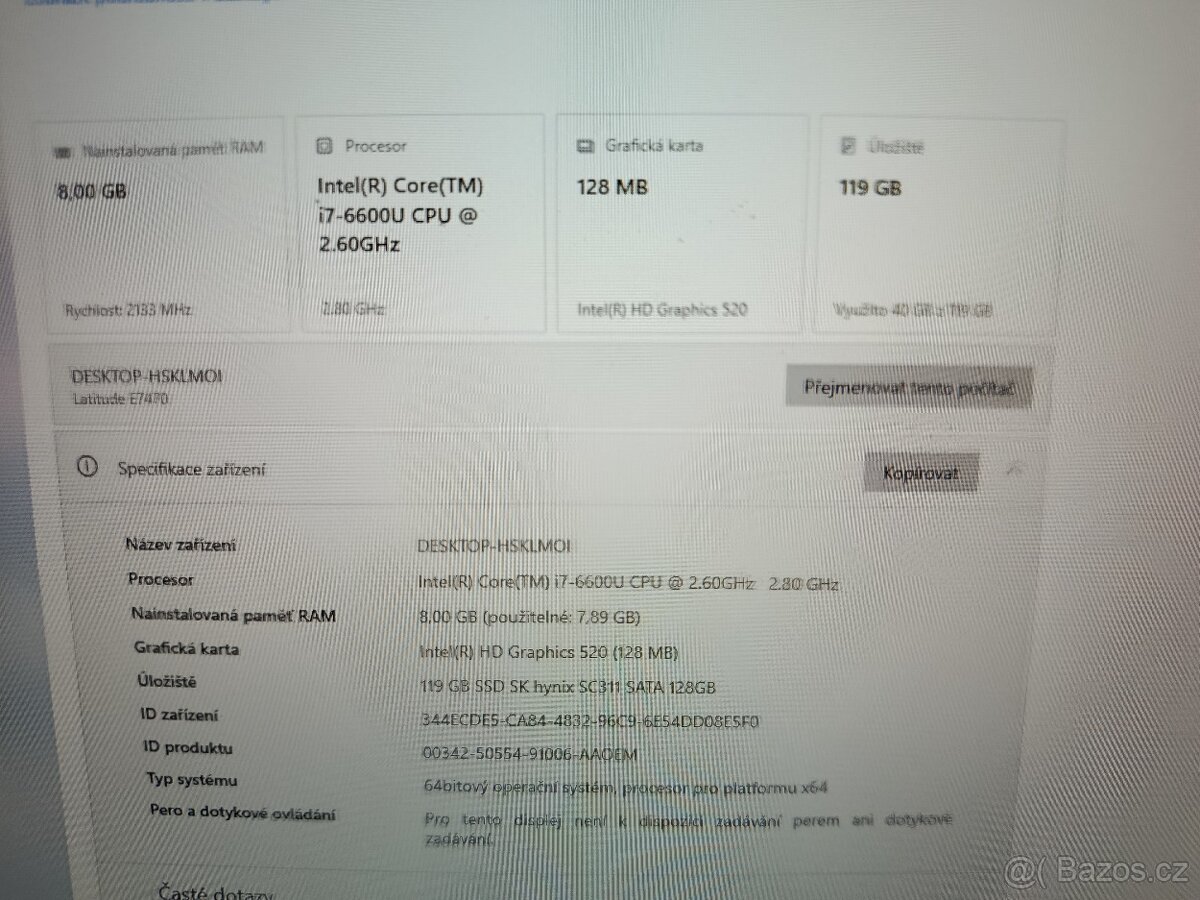 Dell 7470 i7 / 8-16 GB / 128 SSD / W11 - 3