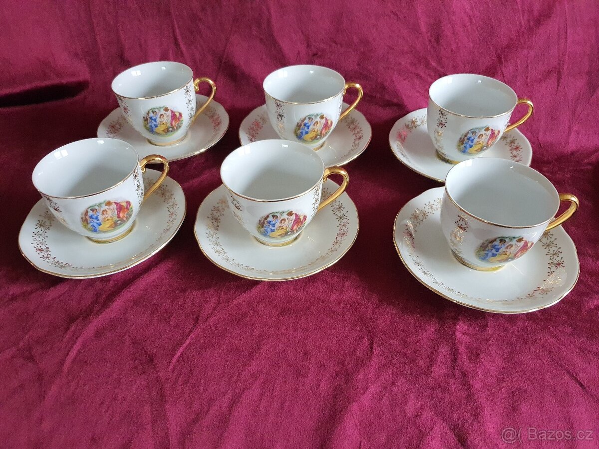 Porcelánová sada 6 šálků s podšálkem - 3