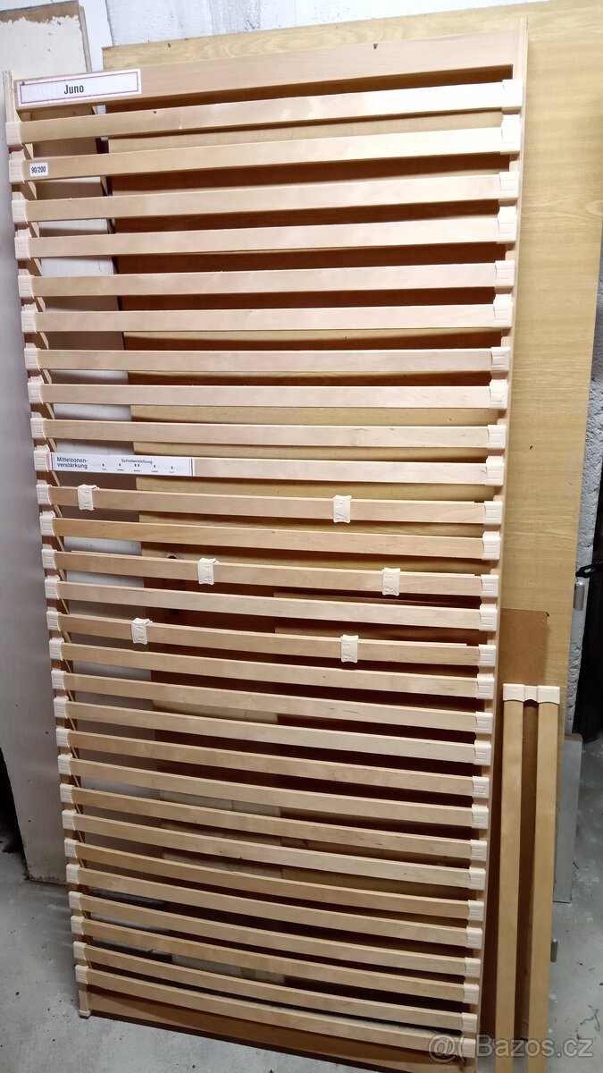 kovová postel 90x200 s lamelovým roštem - 3