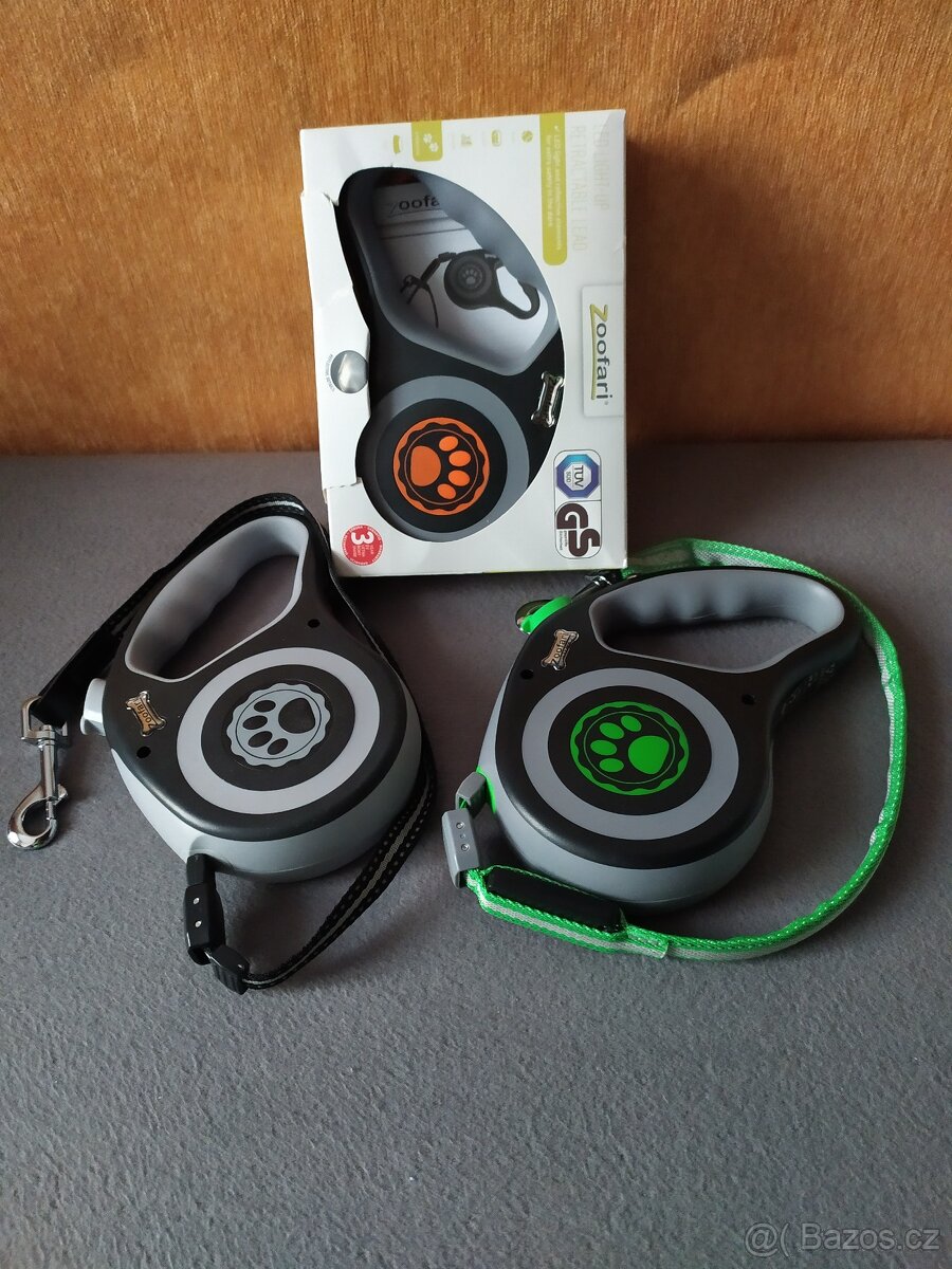 Samonavíjecí vodítko 5m/20kg a 5m/35kg LED světlem/pásek - 3