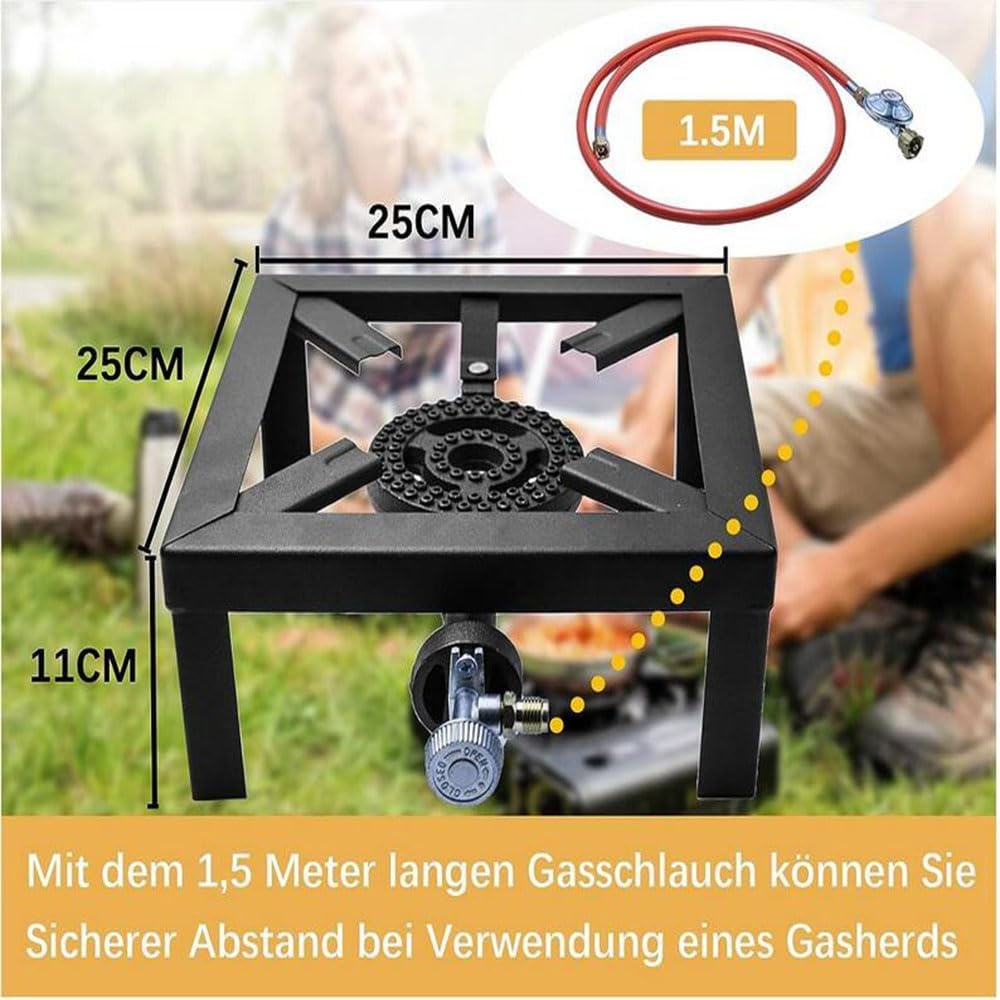 Plynový taburetový vařic vč. připojovací sady, 8 kW - 3