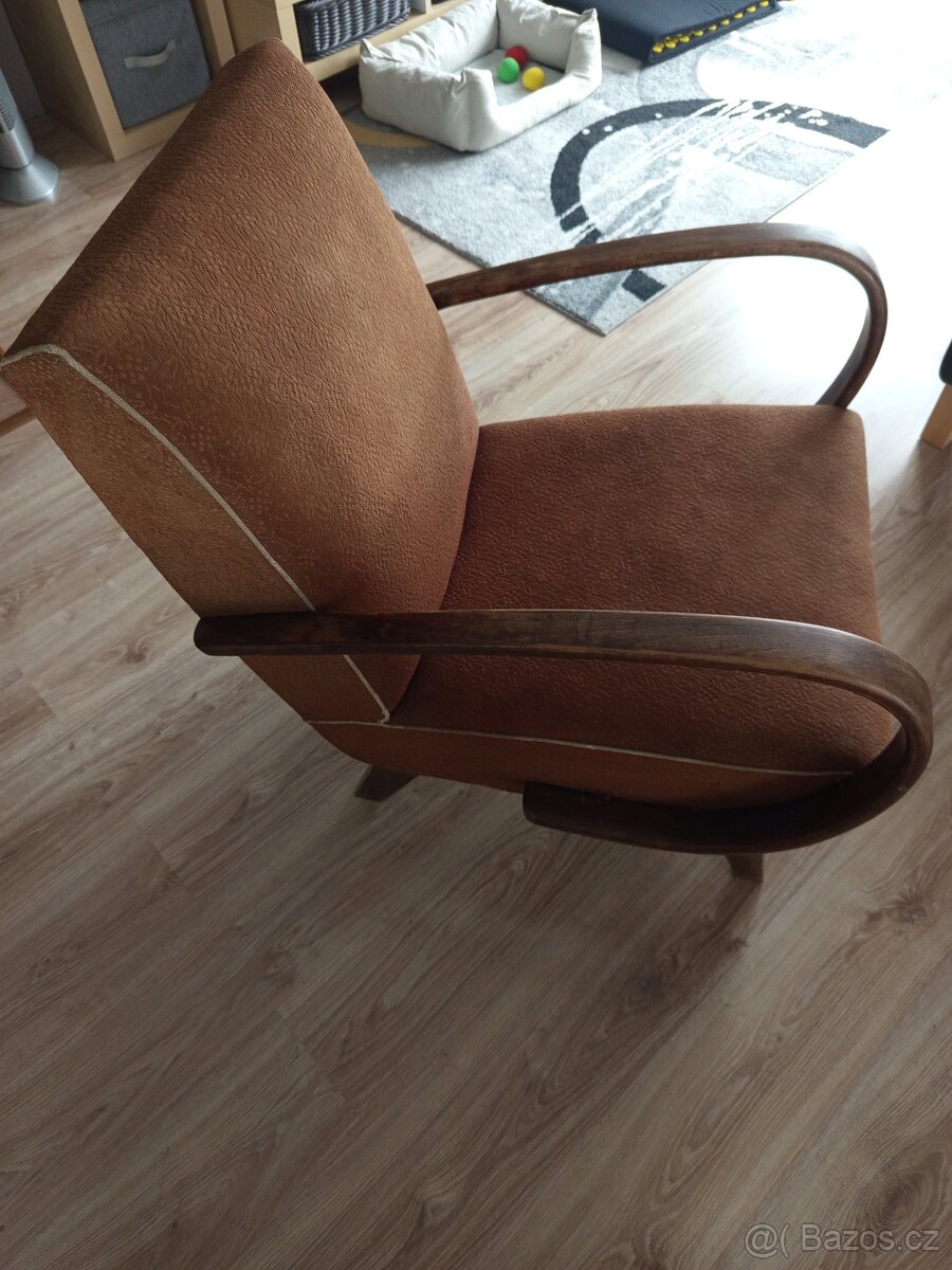 Retro Křeslo s dřevěnými područkami - 3