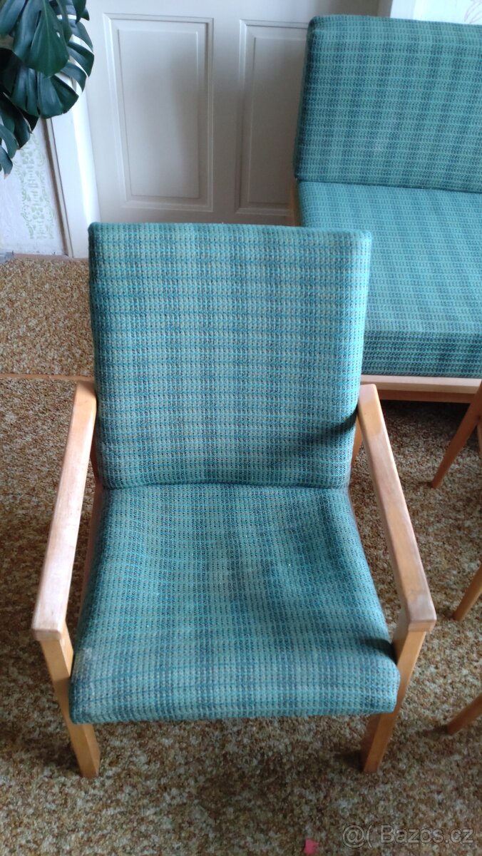 Retro sedací souprava Jitona 60. léta - gauč, křesla, židle - 3