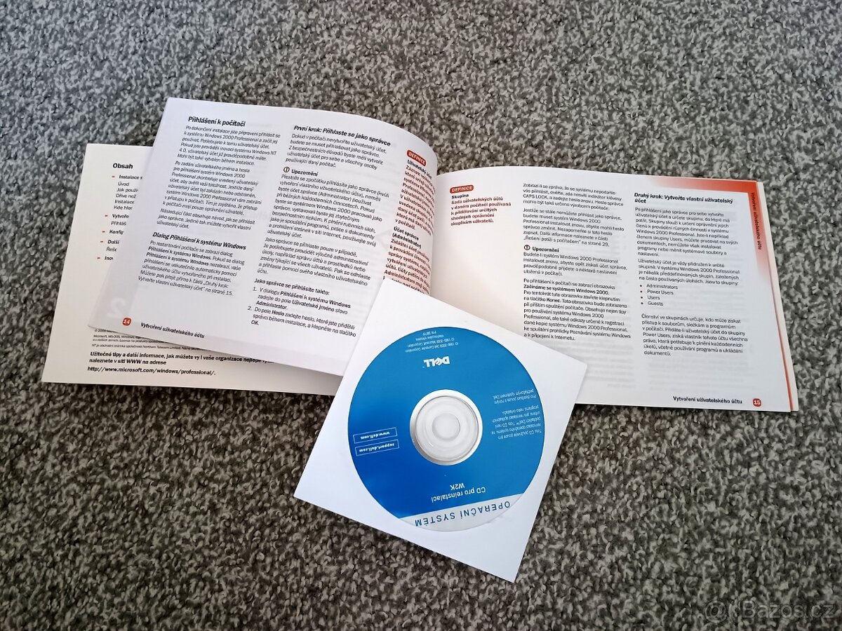 Windows 2000 originální reinstall CD a příručka - 3