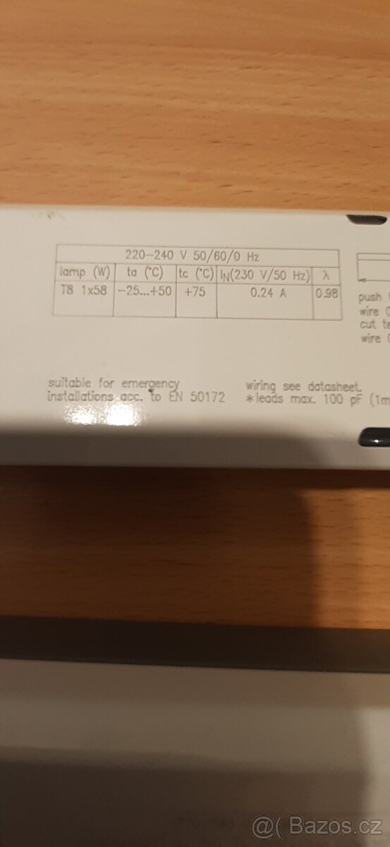 Elektrický předřadník 1/58 T8. - 3