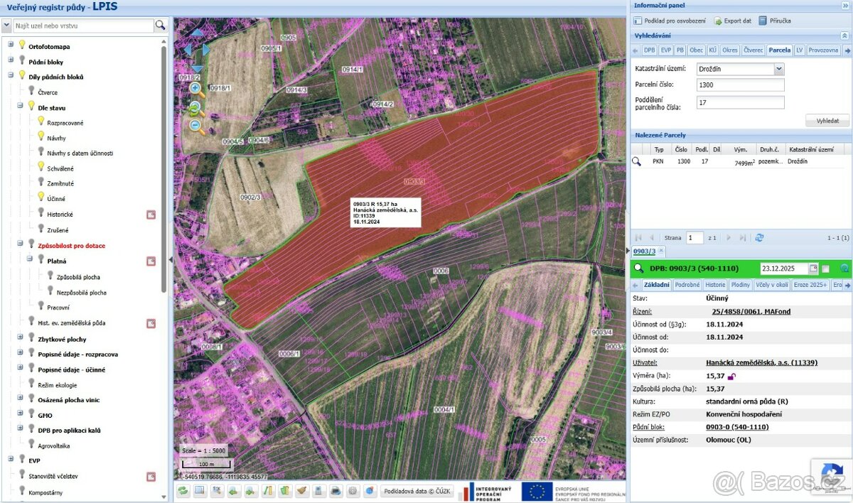 Prodej polnosti Droždín 7499 m2, obec Olomouc - 3
