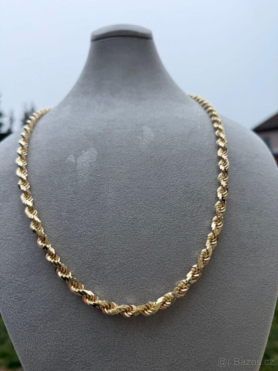 Zlatý řetěz VALIS - 117.5g 70cm 585 14k - PLNÝ ŘETĚZ - 3