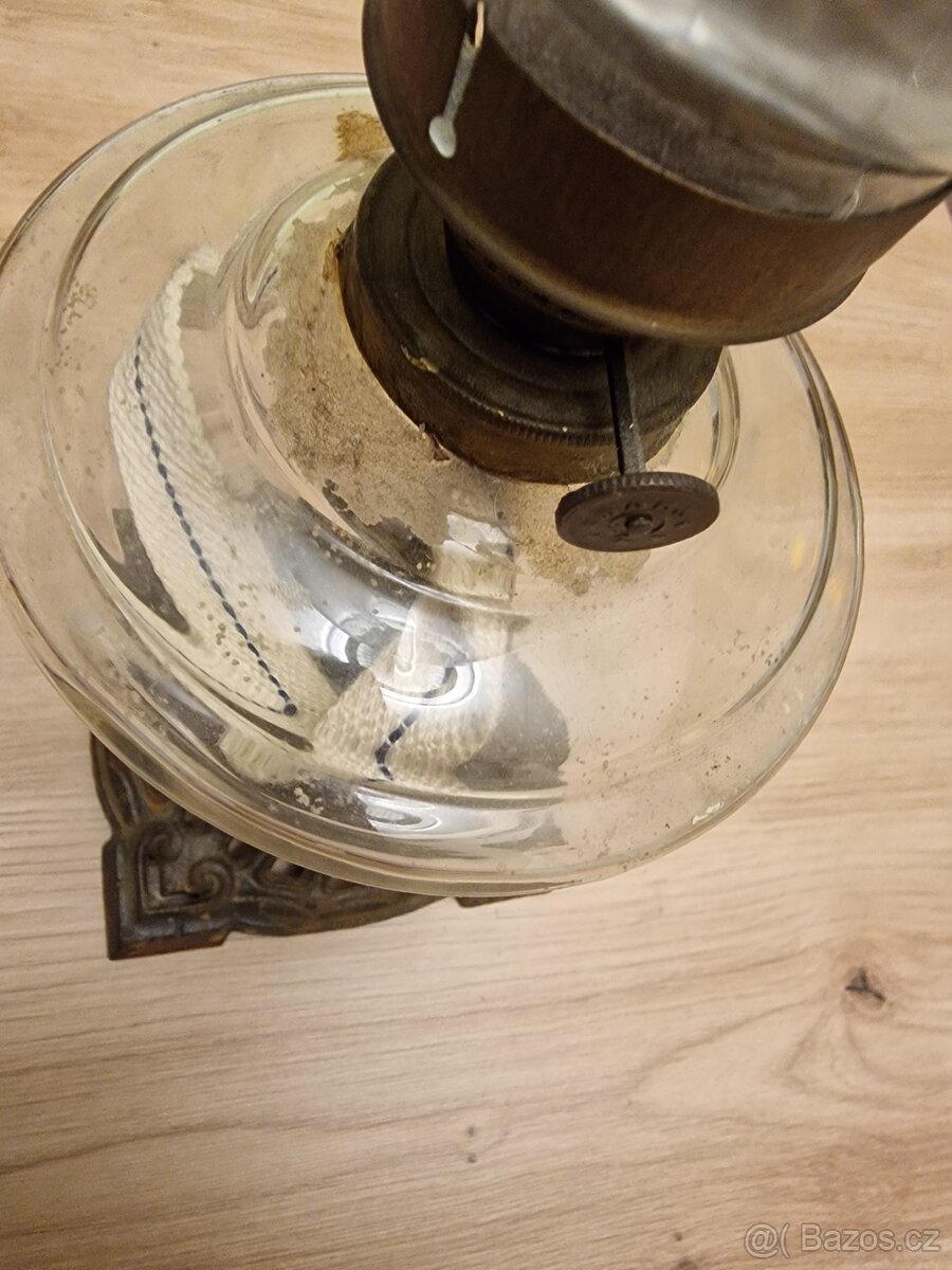 Starožitná petrolejová lampa - secesní klenot pro sběratele - 3