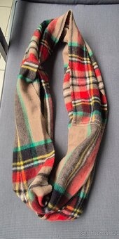 Nákrčník kulatá šála Fraas – 100 % vlna, tartan kostka - 3