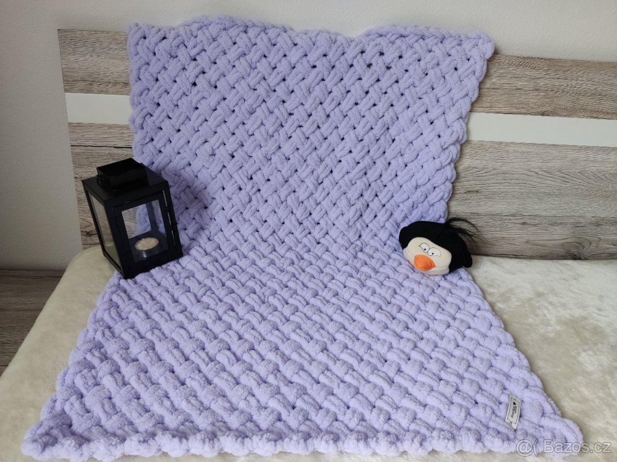 Pletená dětská deka svetlofialová - 3