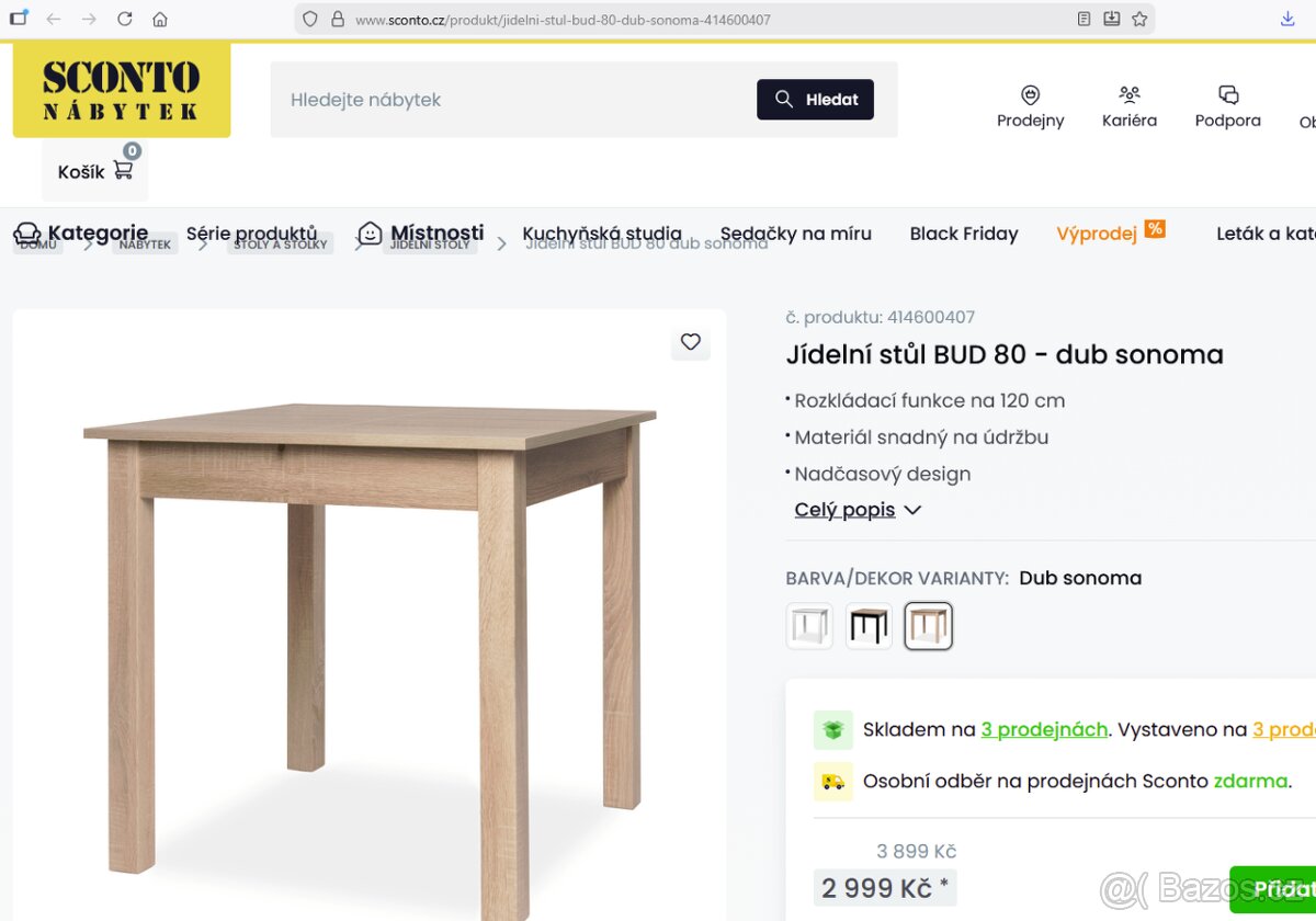 Jídelní stůl BUD 80 - Sconto nábytek - 3