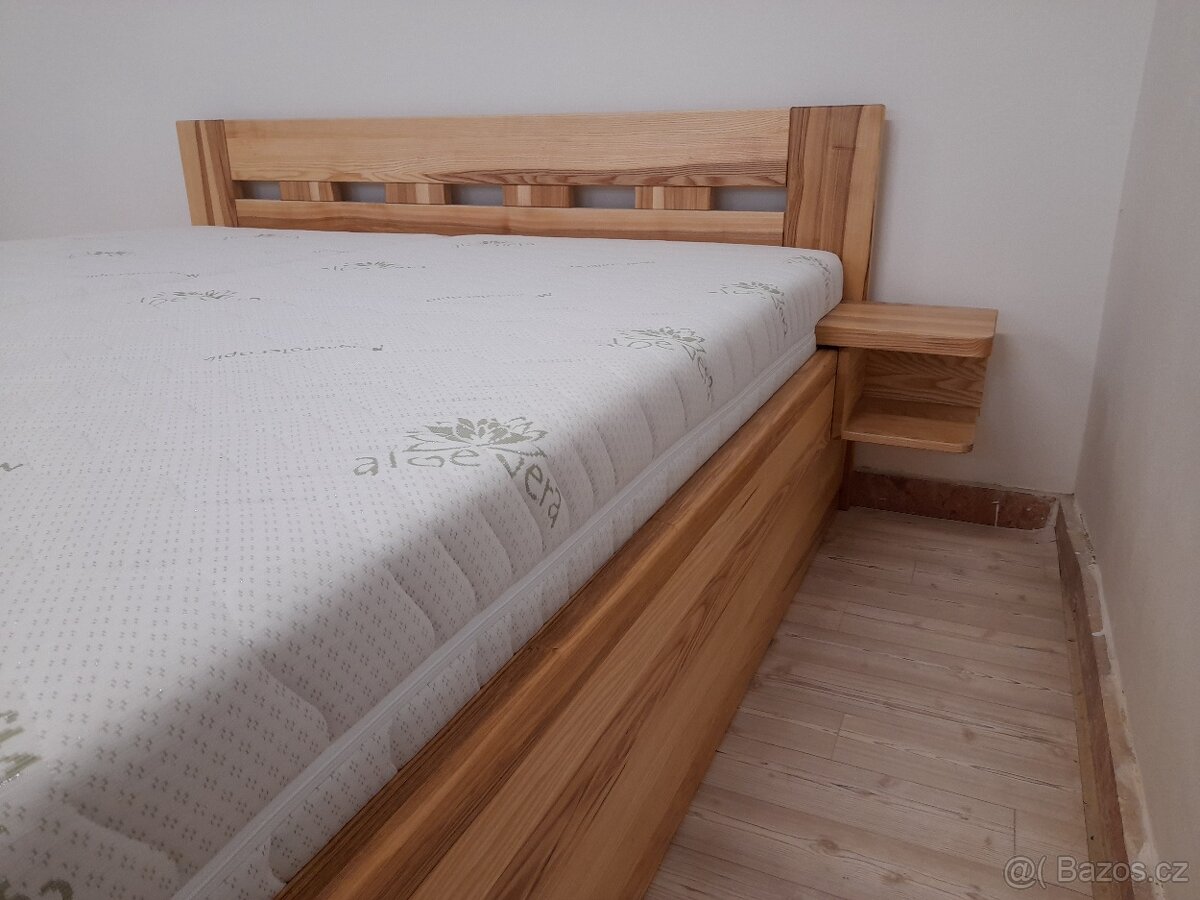 Nová jasanová masivní postel, nosnost 700 kg, Odvezu - 3