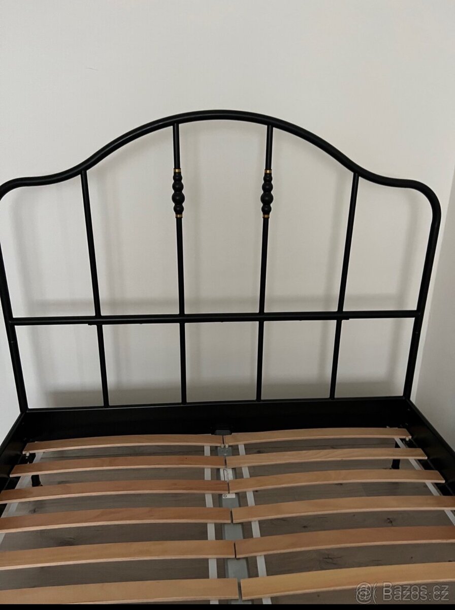 Manželská postel | IKEA | 140x200 | kovová | včetně roštů - 3