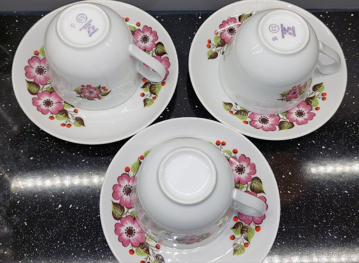Čajová porcelánová sada Epiag Czechoslovakia - 3