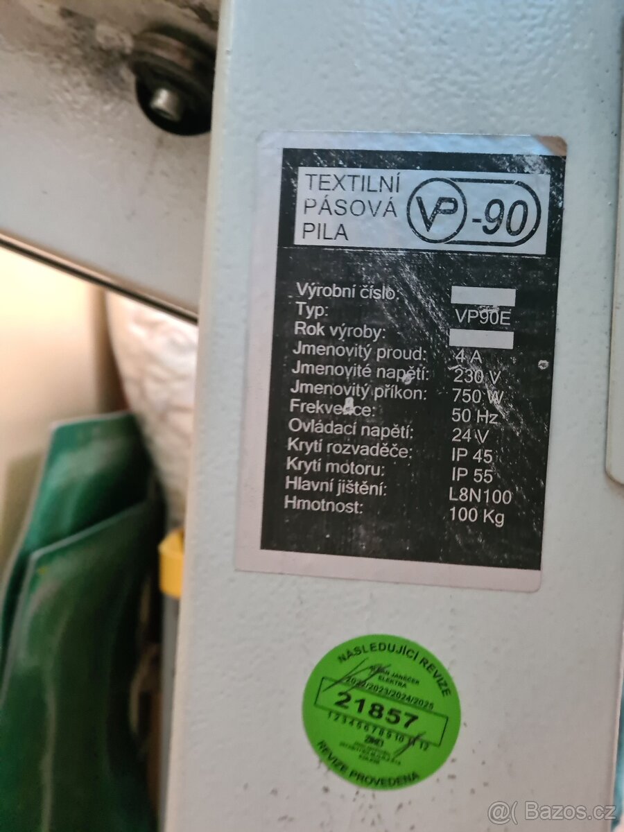 Textilní Vertikální pásová pila VP 90 - 3