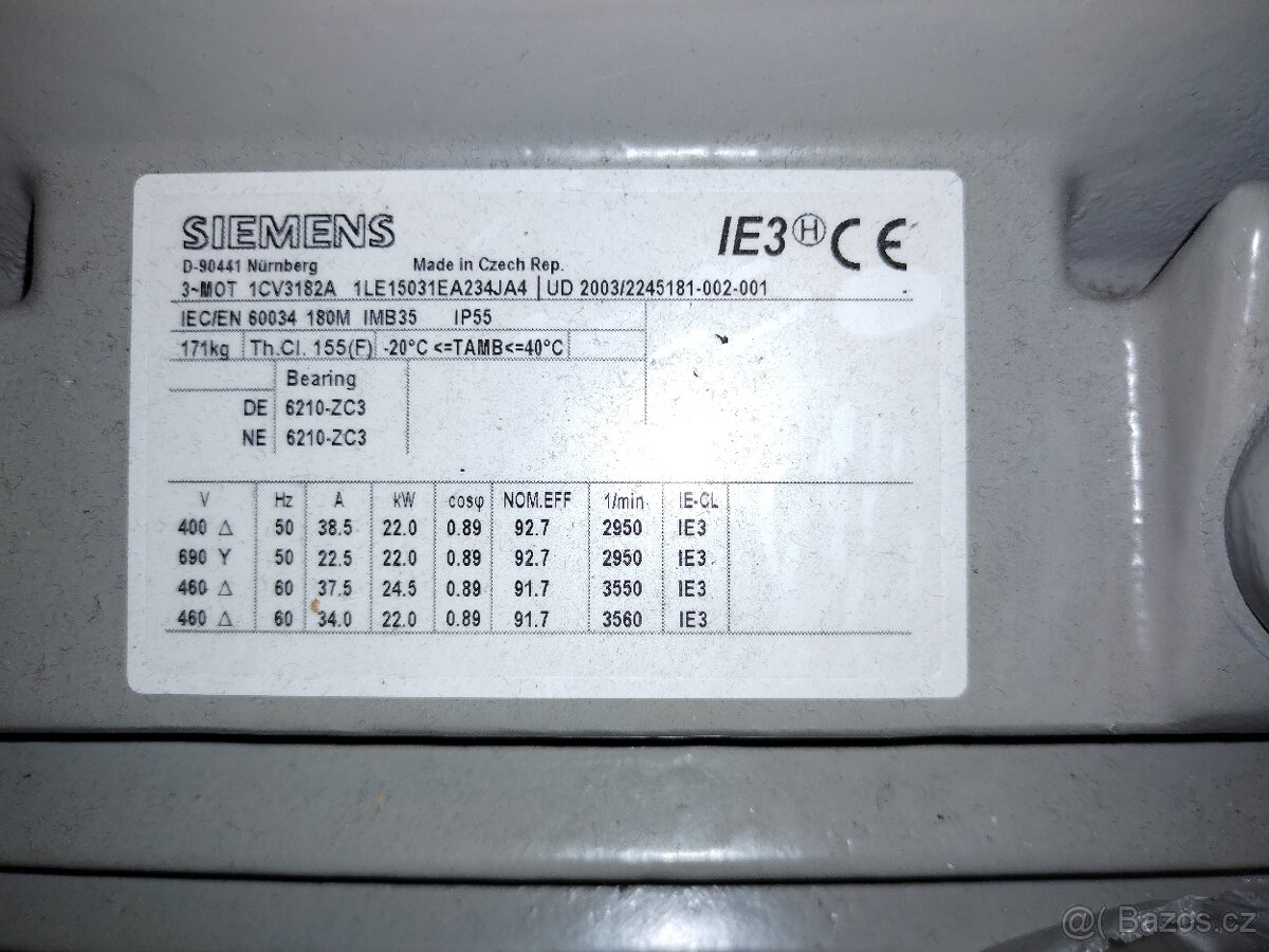 Elektromotor SIEMENS 22 kW 400 V (380V) - 3