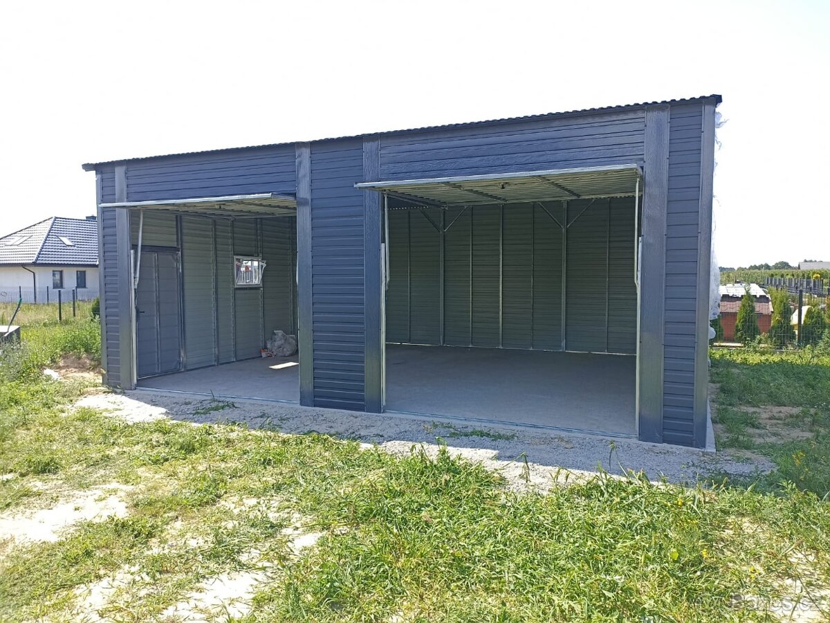 Plechová garáž 7x6m - 3