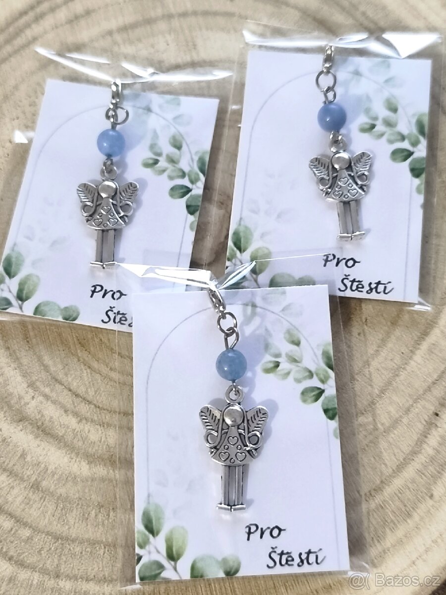 Přívěsek - Andělka s modrým křemenem - 3