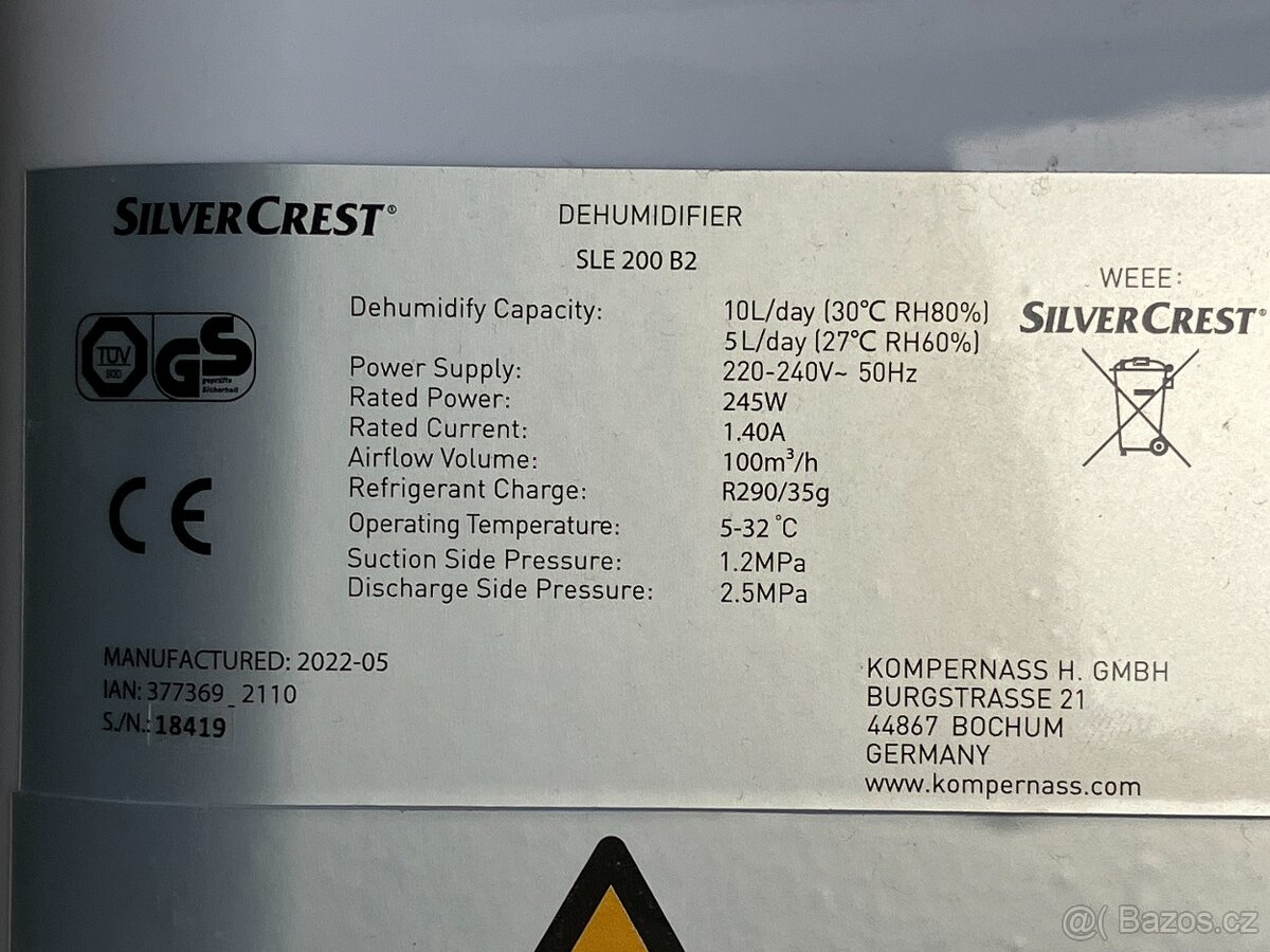 Odvlhčovač vzduchu. - 3