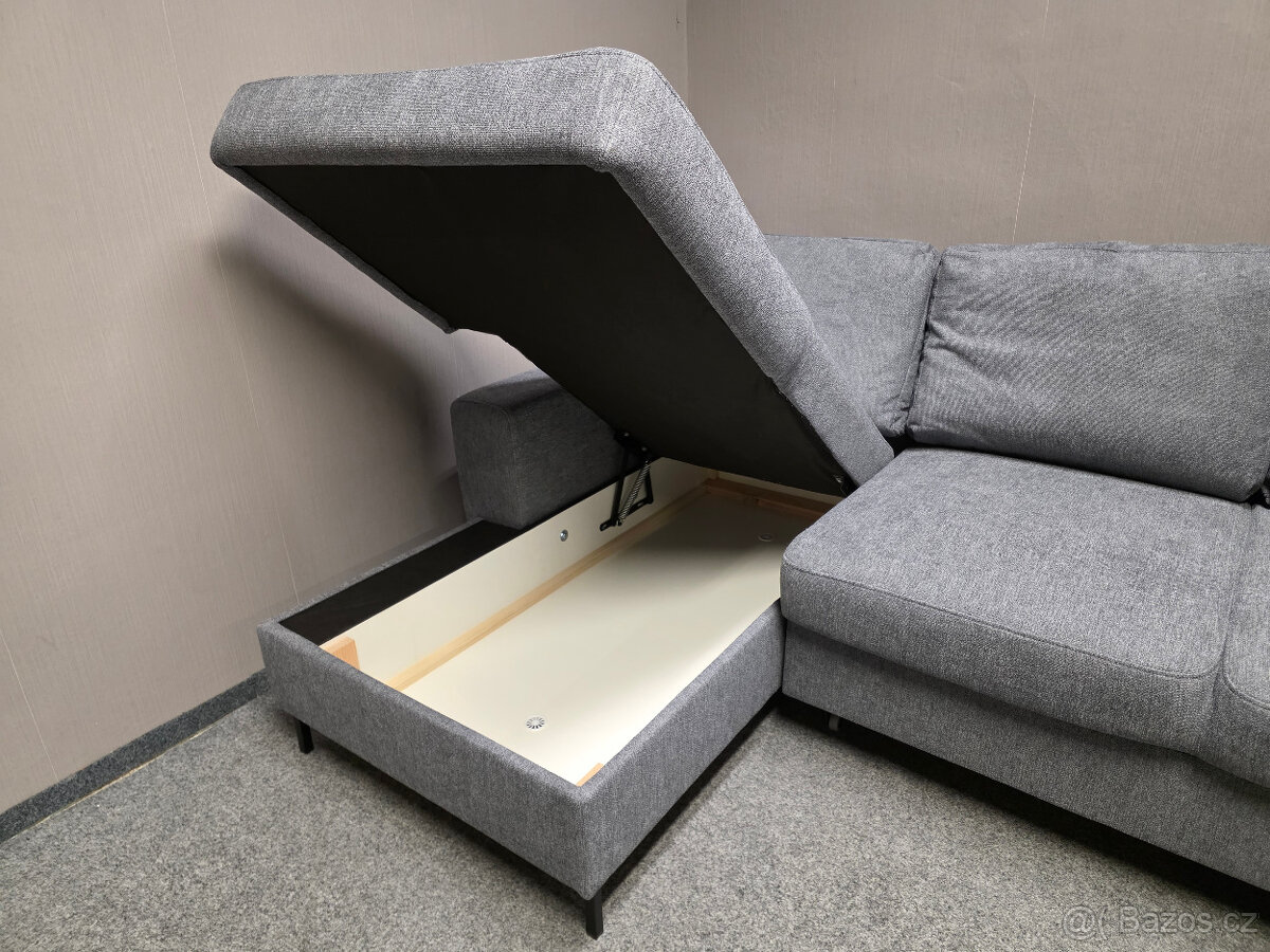 Nová rozkládací rohová sedačka LOLA šedá - 3