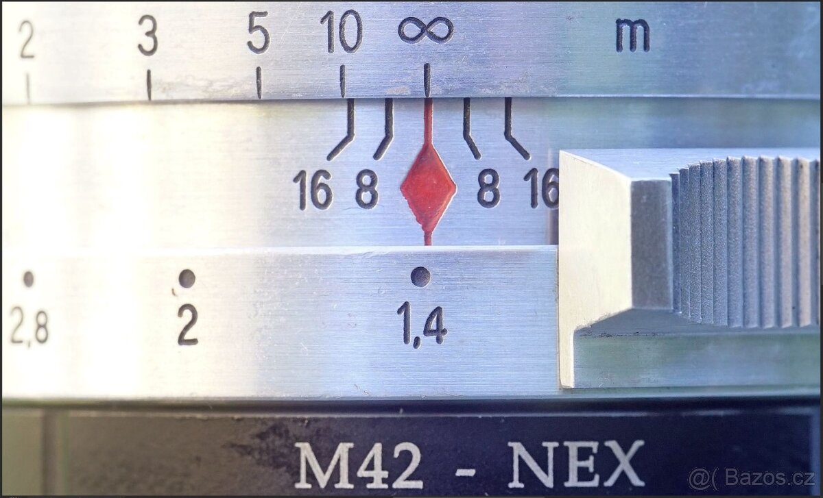 Servisovaný Carl Zeiss Jena BIOTAR 50mm f/1.4 zadaptovaný pr - 3