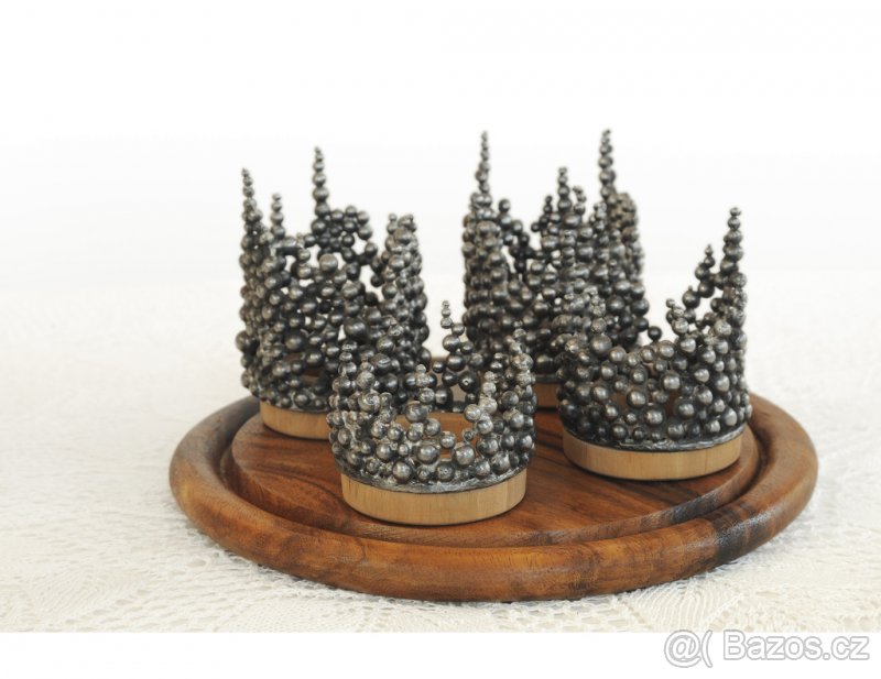 Sada kovových svícnů, moderní, dekorace adventní, vánoční - 3