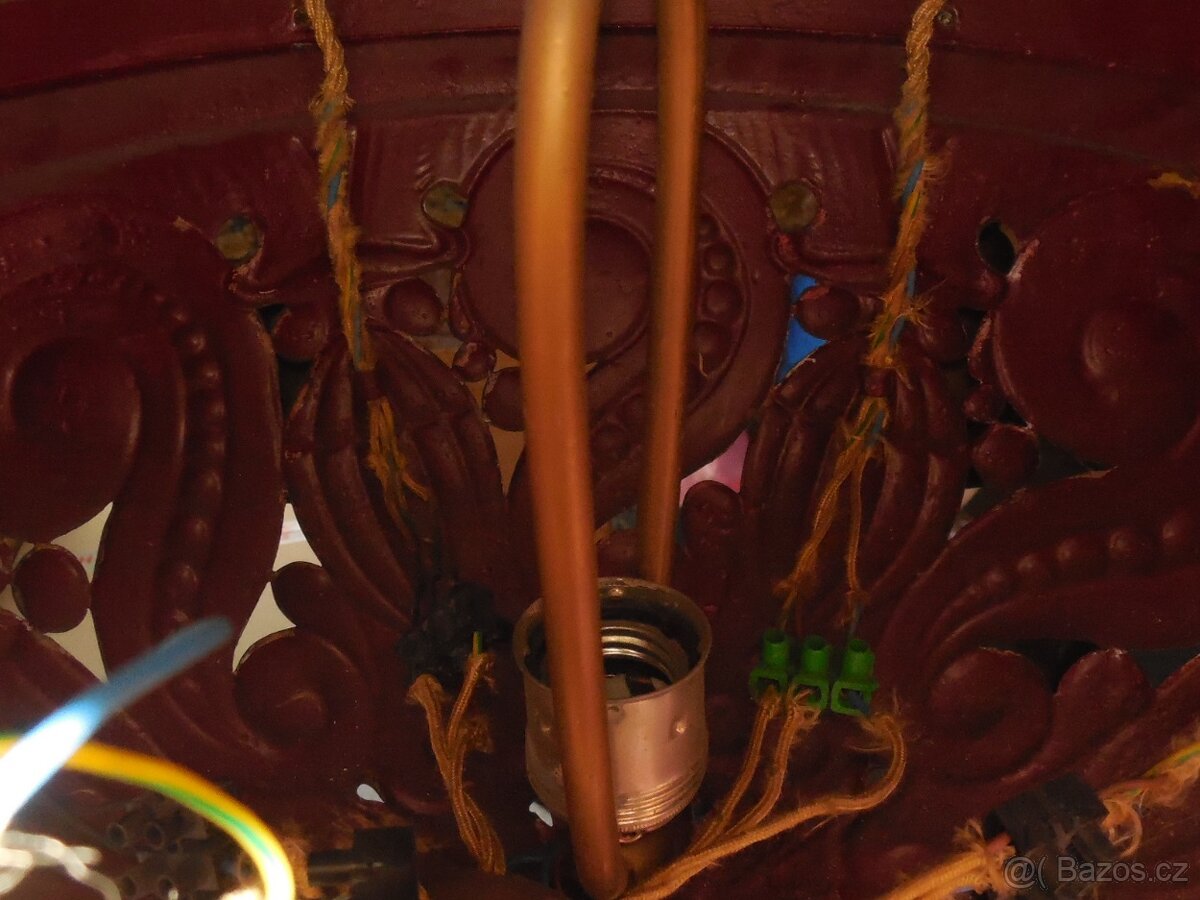 Rondo kubistický mosazný lustr art deco - 3