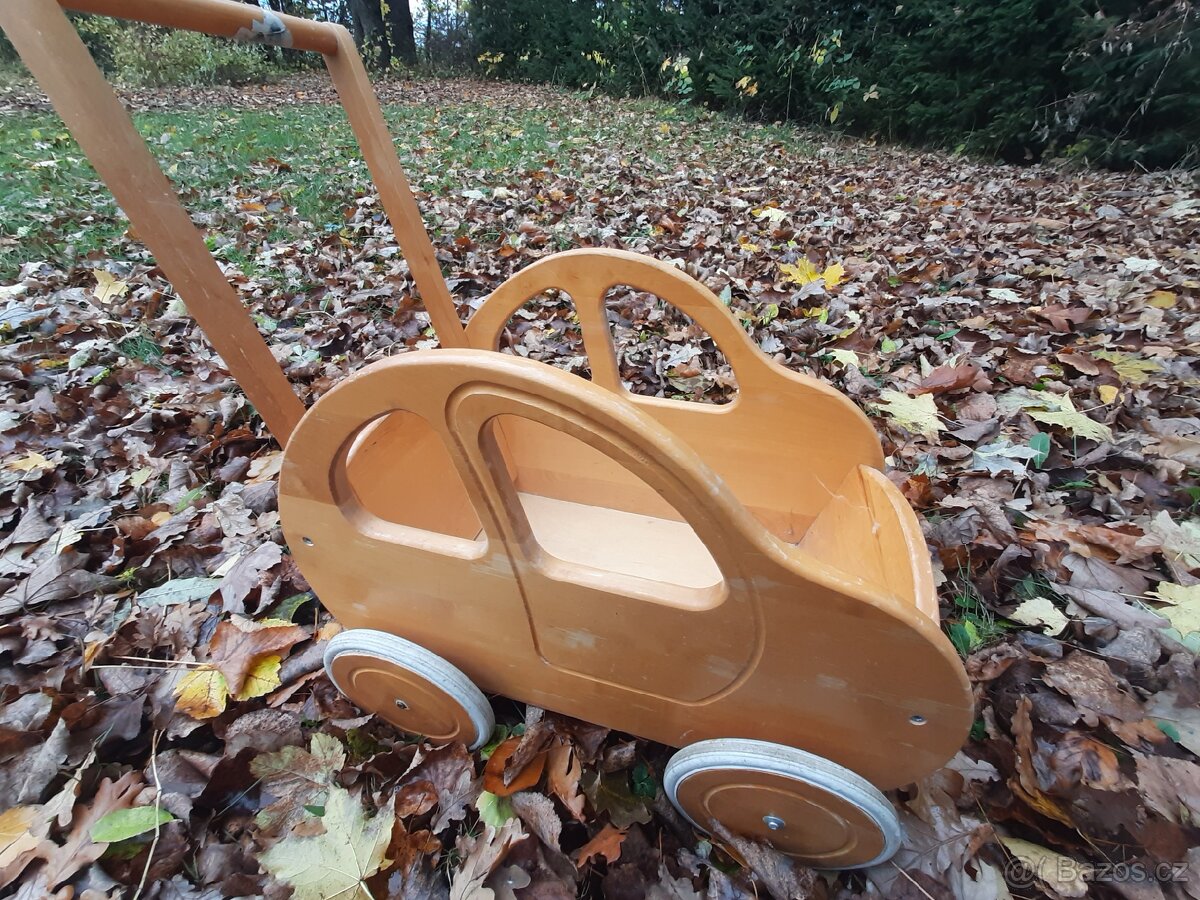 Dětský vozik'auticko'drevene - 3