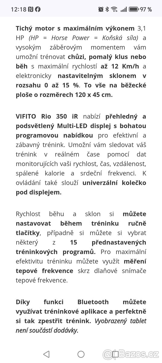 Běžecký stroj vifito - 3