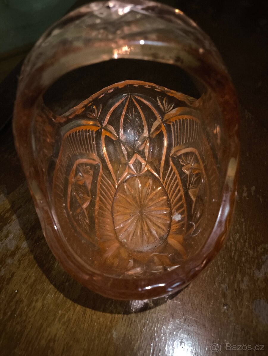 Lisované sklo košík - 3