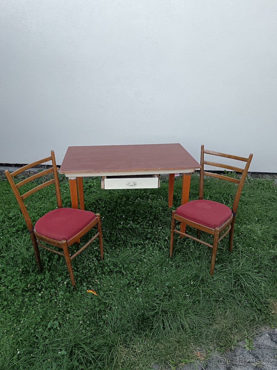 Retro stůl a zidke - 3