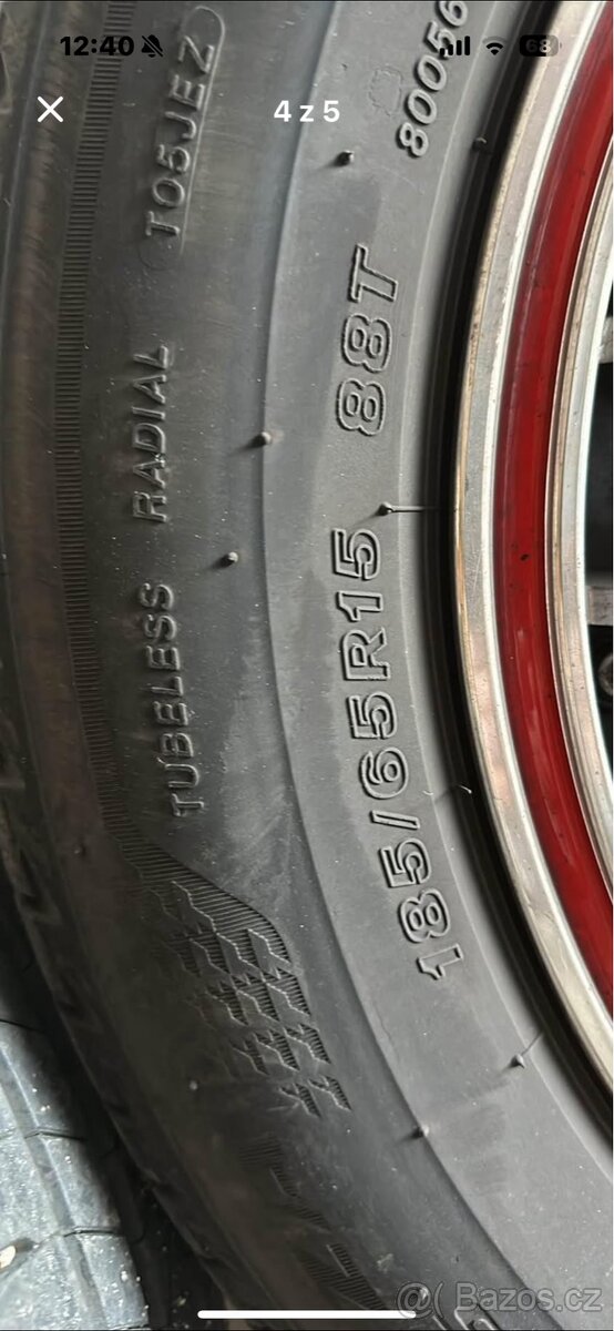 Prodám krásná ALU kola s letními pneu Bridgestone - 3