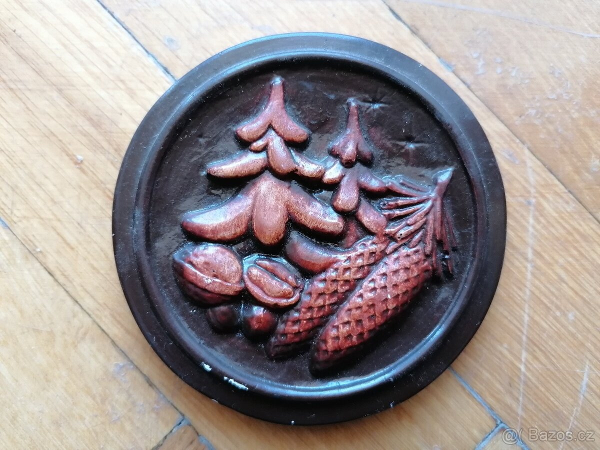 Kulaté obrázky na zeď, Dřevěná váza - 3