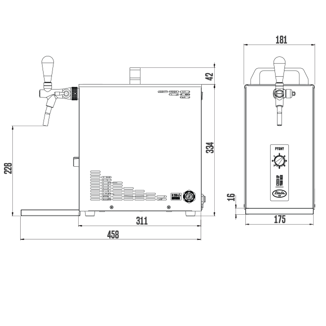 Výčepní zařízení LINDR PYGMY 25 Green Line new - nové - 3