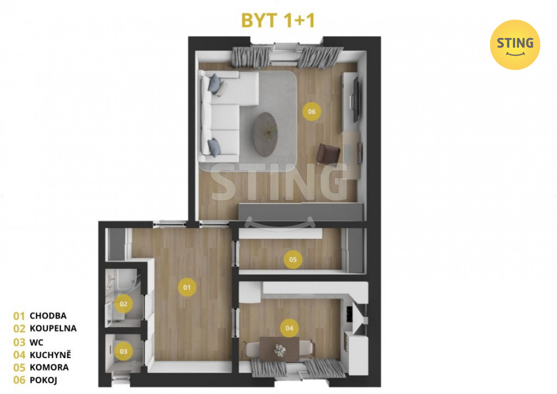 Pronájem bytu 1+1, 50 m2 se zahradou, ulice Poděbrad, 134118 - 3