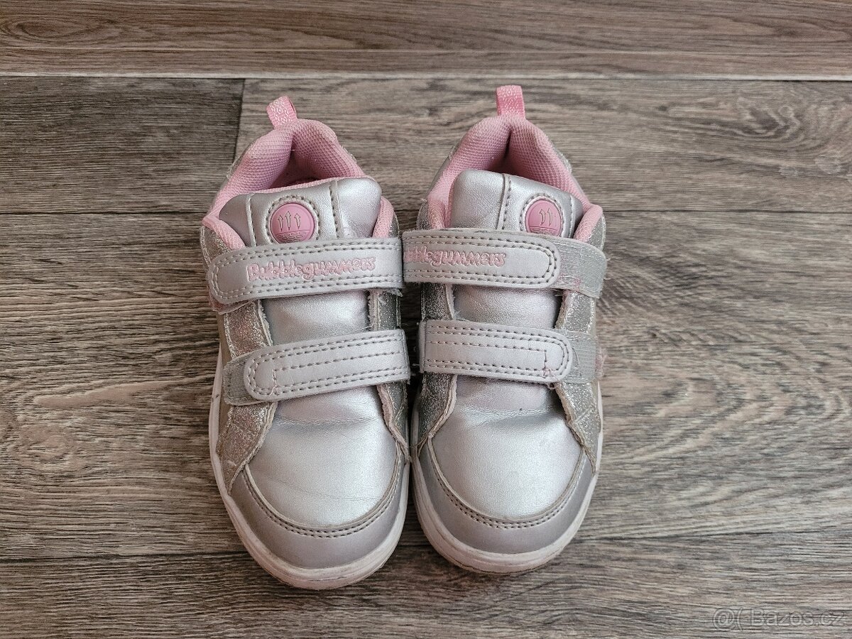 Dětské stříbrno-růžové polobotky, vel. 27 - 3