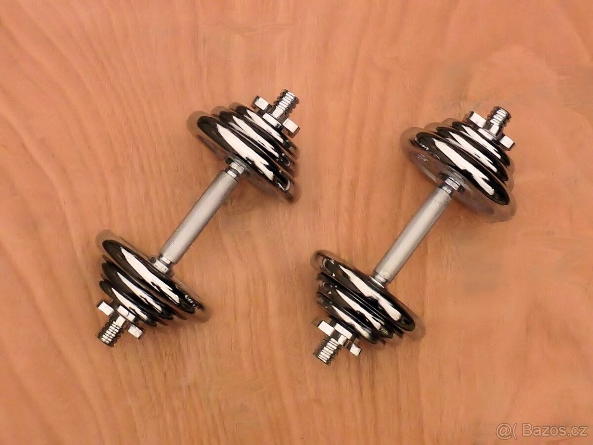 činky 2x10kg chrom za 1990,- - 3