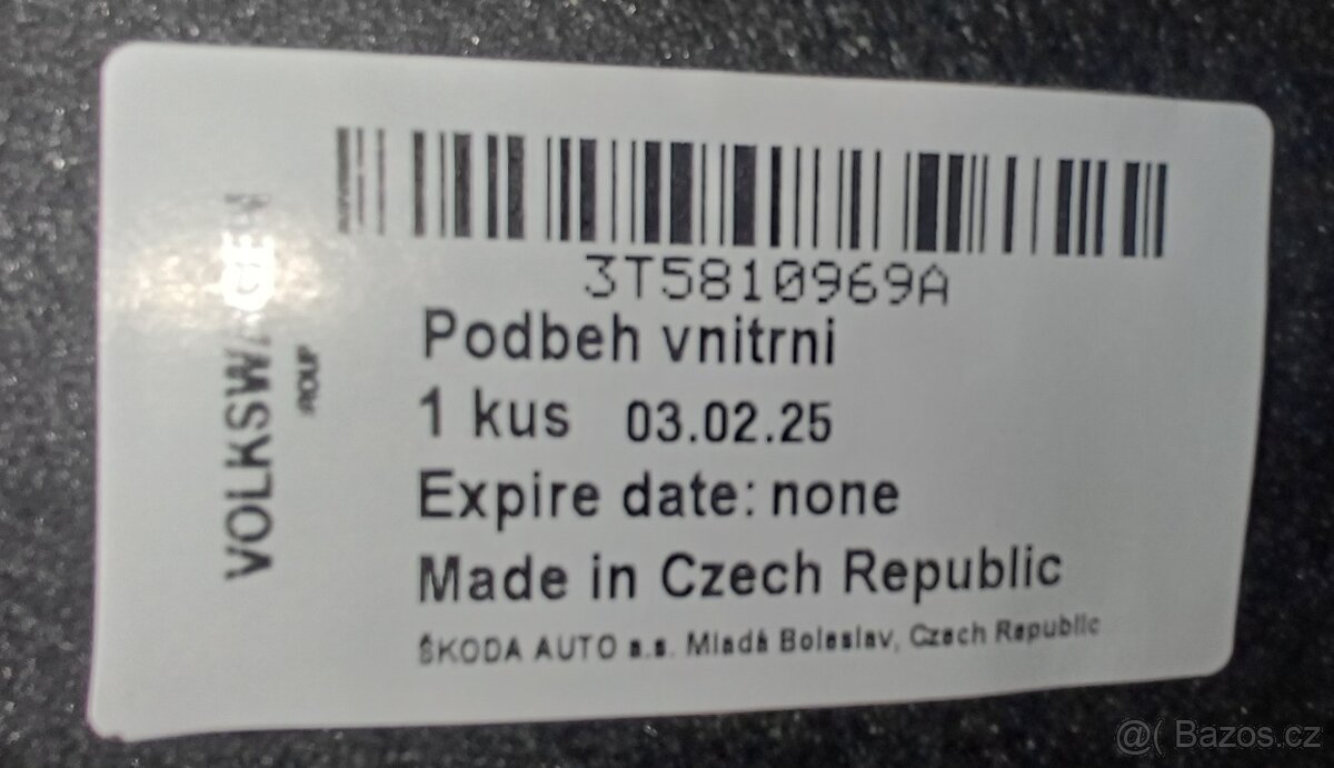 Podběh Škoda Superb 2 3T5810969A. - 3