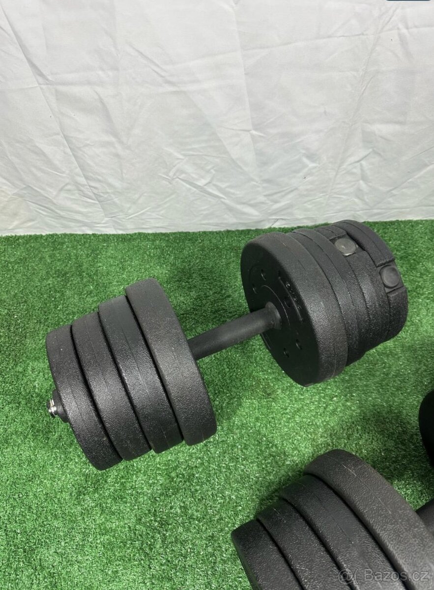 Činky jednoručky, 2x15kg, betonplast - 3