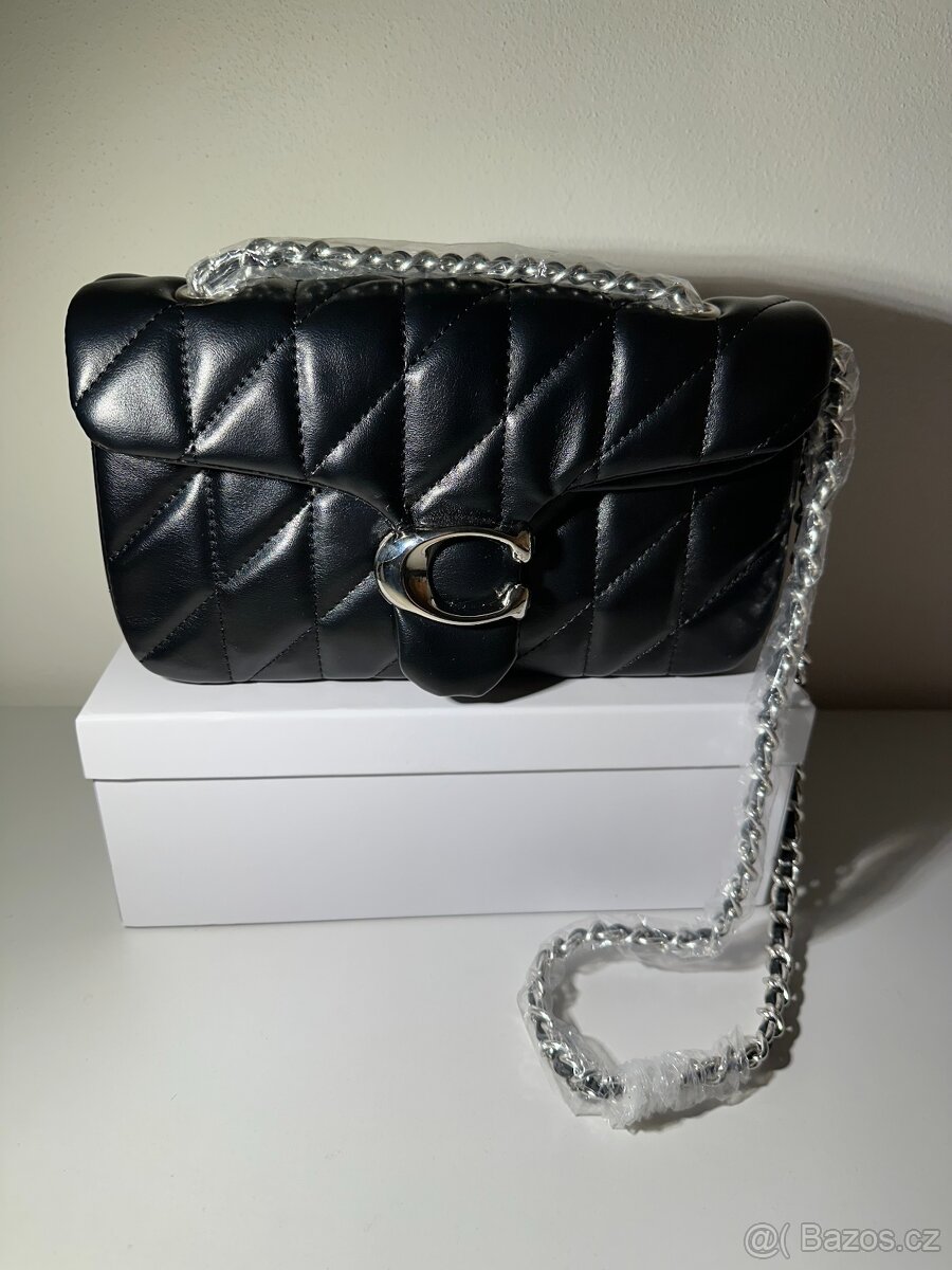 🖤 Exkluzivní prošívaná kožená kabelka Coach Tabby 26 s řetě - 3