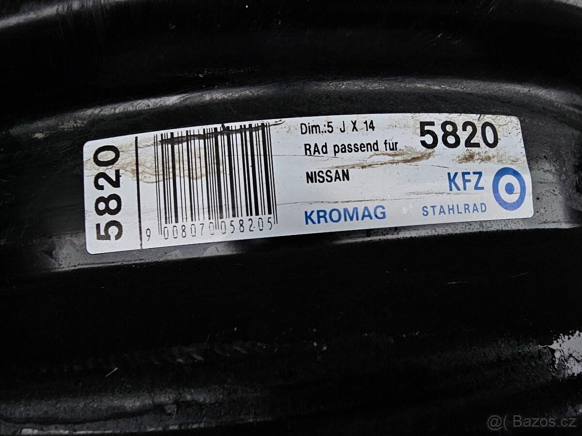 Plechové disky kola 14" 4x100 R14 5J Nissan Micra - 3