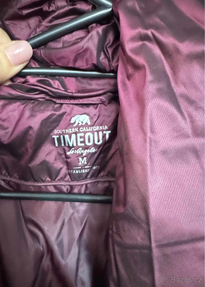 Prošívaný lehký bordó kabát Timeout vel. M - 3