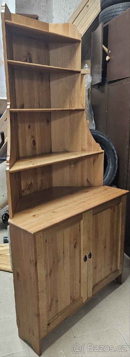 Rohová skříň Ikea Leksvik mořidlo antik - 3