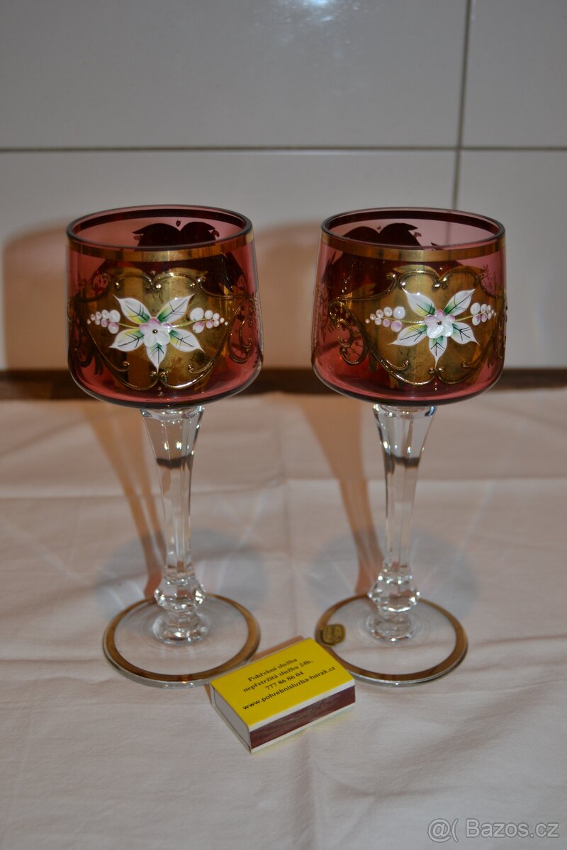 KRÁSNÉ VYSOKÉ SKLENIČKY - Novoborské sklo - 3
