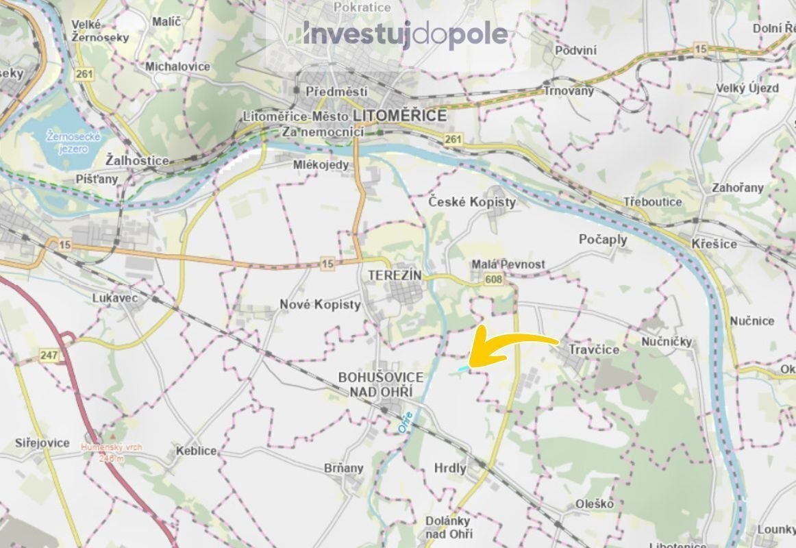 Prodej pole 5 115 m², Bohušovice nad Ohří - Hrdly - 3